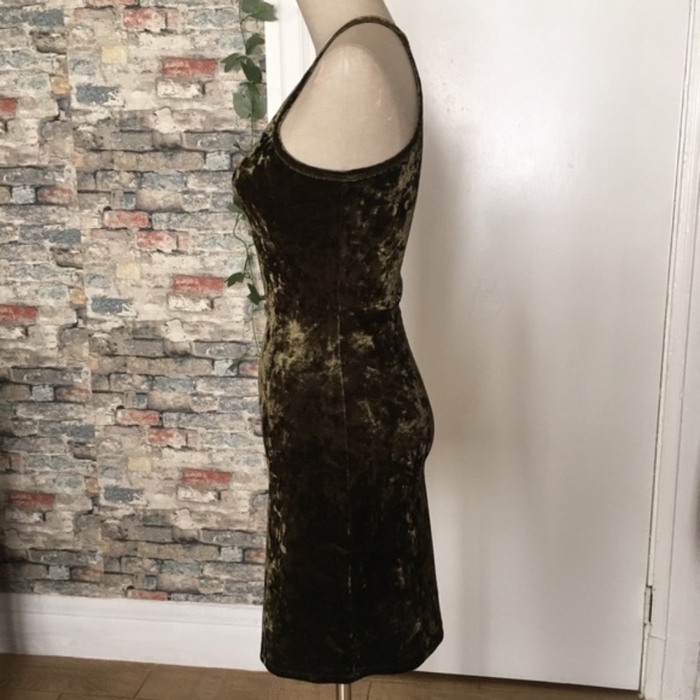 Bear Dance Women’s Olive Green Mini Dress Sz S - Picture 3 of 7